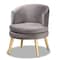 Baxton Studio Baptiste Glam and Luxe Grey Velvet Fabric and Gold Finished Wood Accent Chair 175-11235-Zoro - alternate 1
